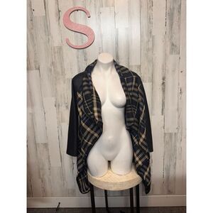 Dilay Moda Plaid Open Front Cardigan Jacket Size Small
